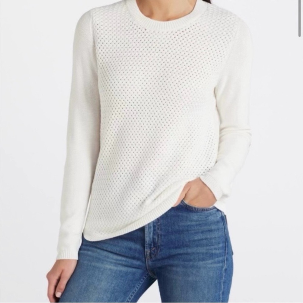 Women's Cream Sweater with Brown Elbow Patches NWOT